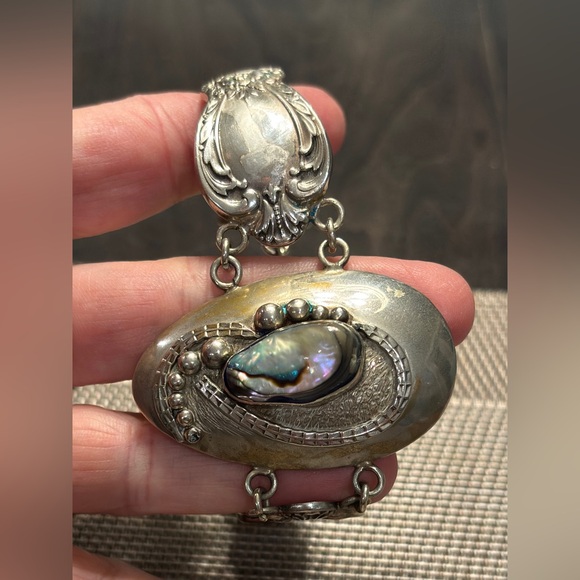 Handmade Silver spoon with abalone shell and sailor closure - Picture 7 of 7